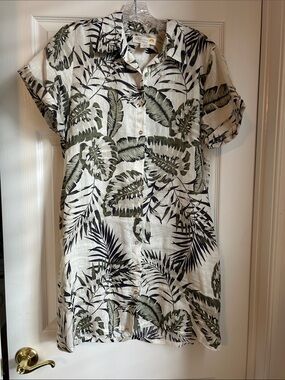 C&C California green leaf linen dress-Sz L
